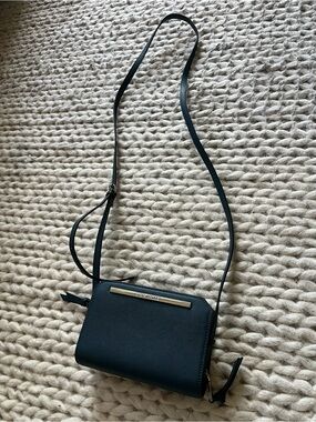 Teal Crossbody Wallet with Metal Accent Plate